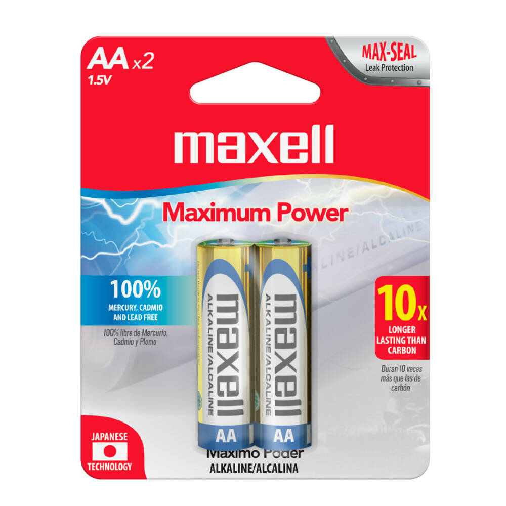 Baterías Alcalinas Maxell AA 2und