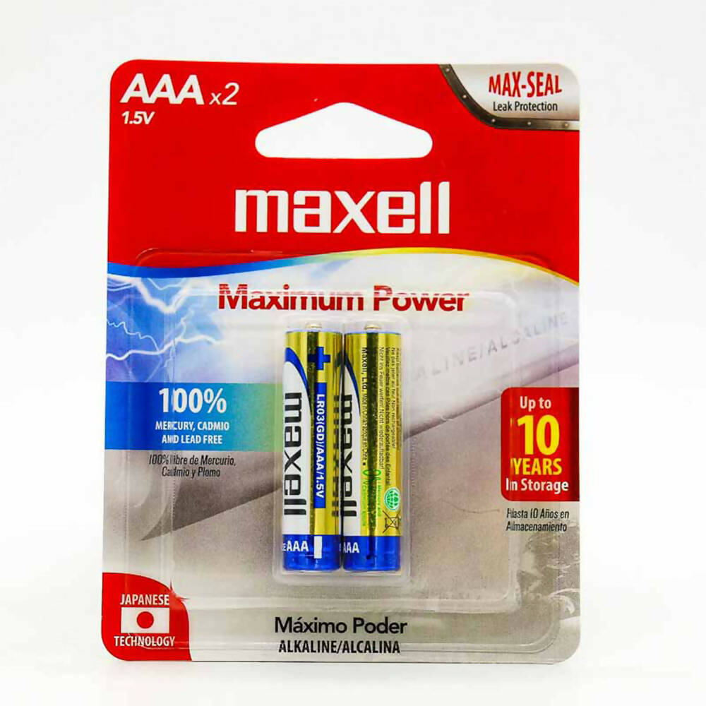 Baterías Alcalinas Maxell AAA 2und