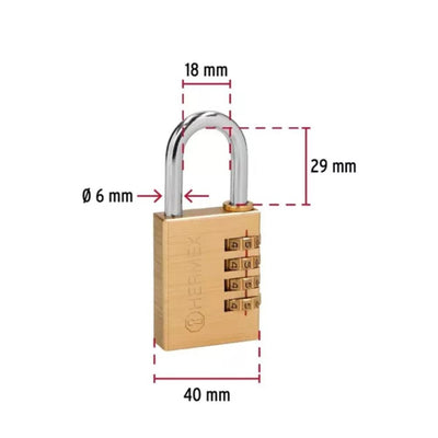 Candado de Combinación Hermex 40 mm