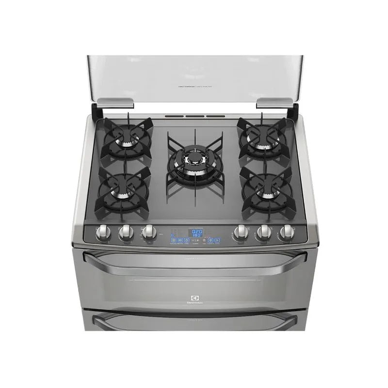 Cocina Electrolux 76XGD – 5 Hornallas Doble Horno Mesón de Vidrio Espejado