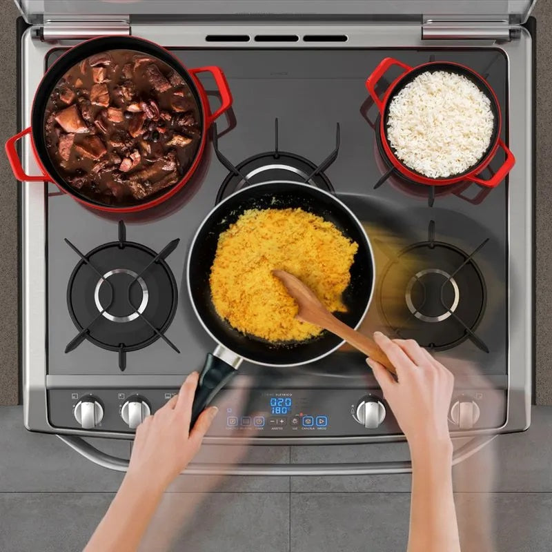 Cocina Electrolux 76XGD – 5 Hornallas Doble Horno Mesón de Vidrio Espejado