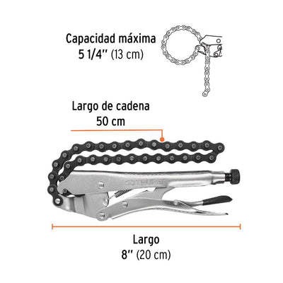 Pinza con Cadena Truper 8" de Presión