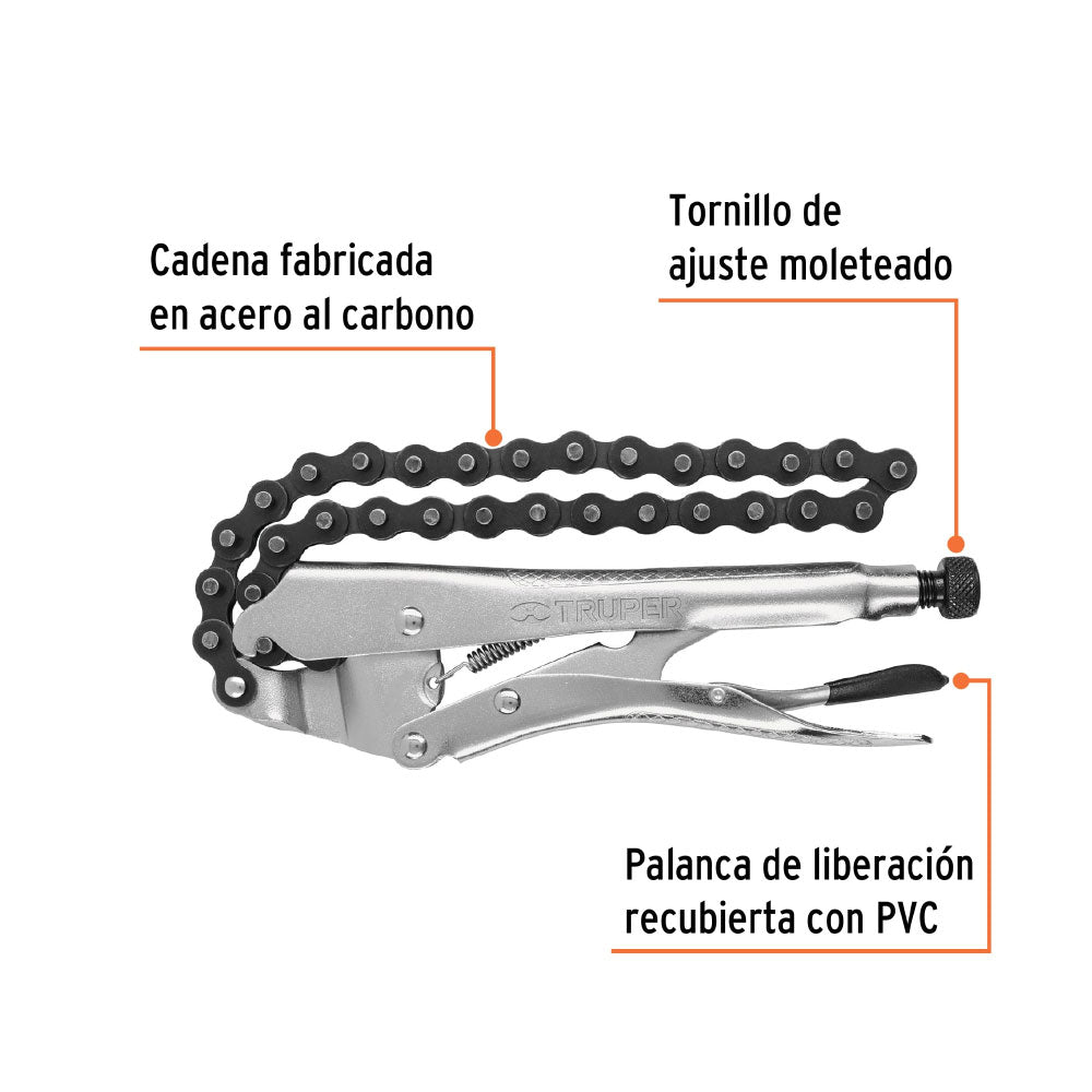 Pinza con Cadena Truper 8" de Presión