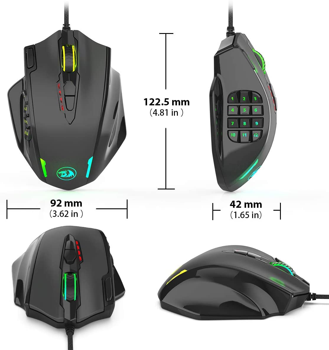 Mouse Gamer Redragon M908 Impact