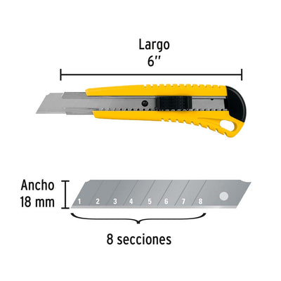 Estilete Pretul 18 mm Plástico con Alma Metálica