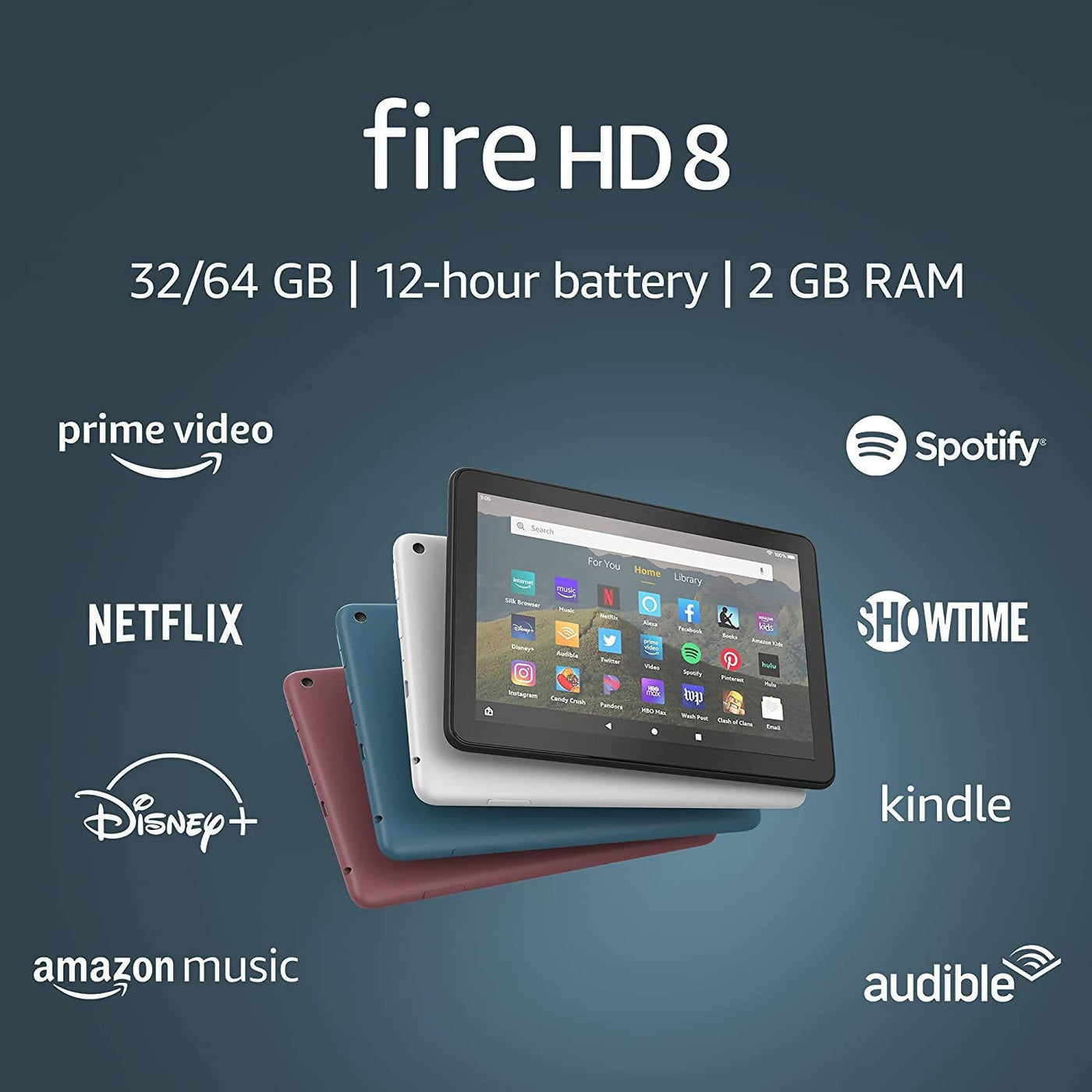 Tablet Kindle Fire HD8 2020 10ma Gen,pantalla HD 8",32GB,2GB RAM color Negro - Amazon