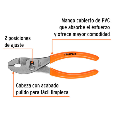 Alicate Truper de chofer 6" Mango de PVC