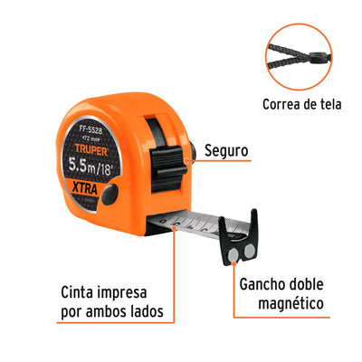 Flexómetro Truper XTRA 5.5m