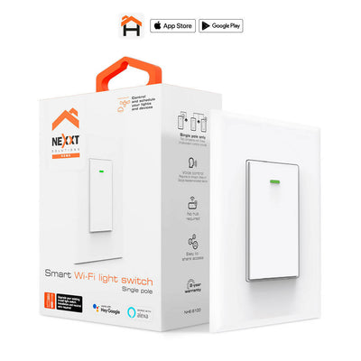 Interruptor Inteligente Nexxt para 1 Circuito conectividad Wi-Fi Google Home y Alexa Codigo NHE-S100