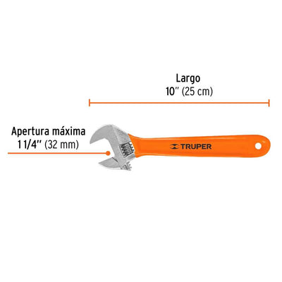 Llave Crescent Truper con Grip de 10