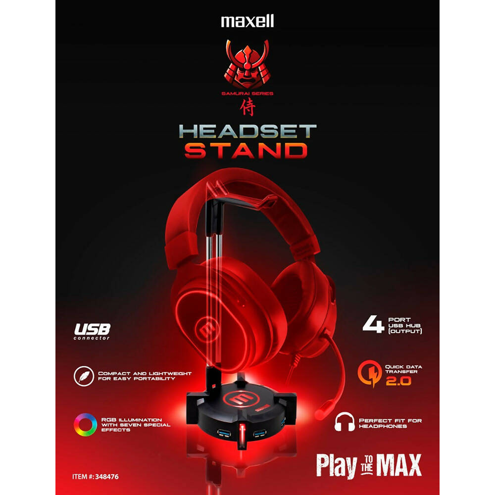 Soporte de Audífonos con HUB Maxell Gamer